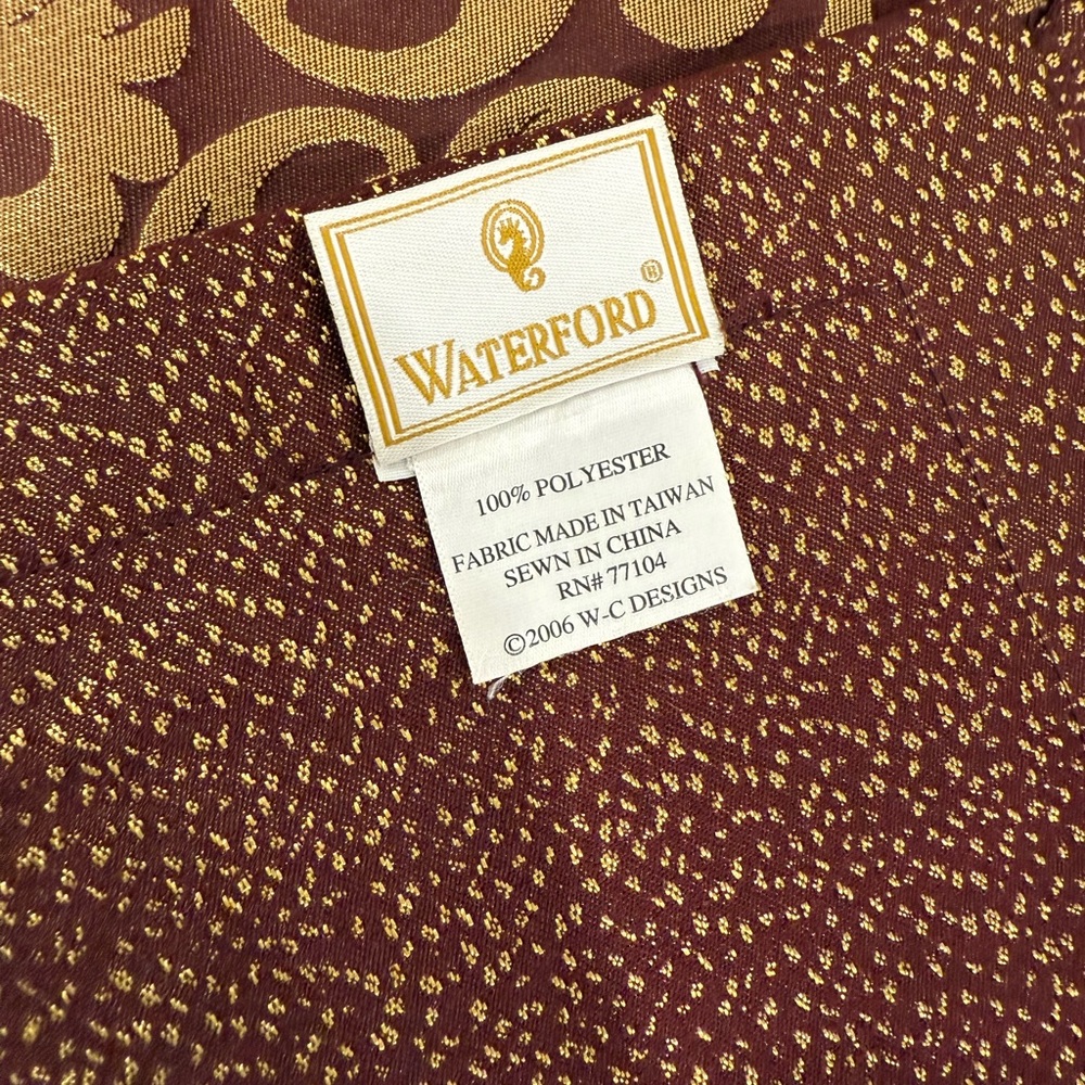 LN set of 7 placemats Table Waterford thanksgiving Christmas maroon gold 18 x 13 - Picture 3 of 5